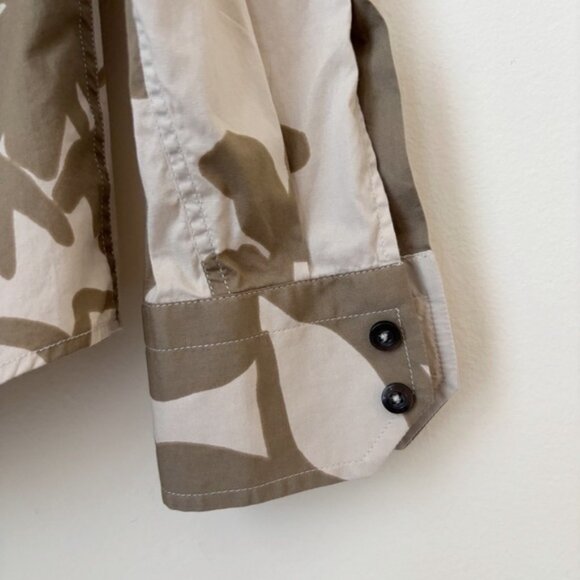 ETRO Floral Button Front Shirt 46 US10 Khaki Long Sleeve - Picture 3 of 5